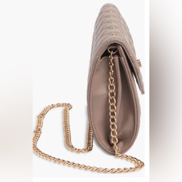 Badgley Mischka Diamond Quilt Convertible Crossbody - Taupe - Picture 4 of 4